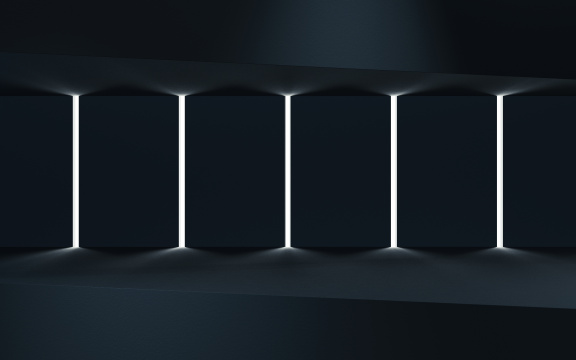 黑暗的空间与裂缝里的光线 3D渲染