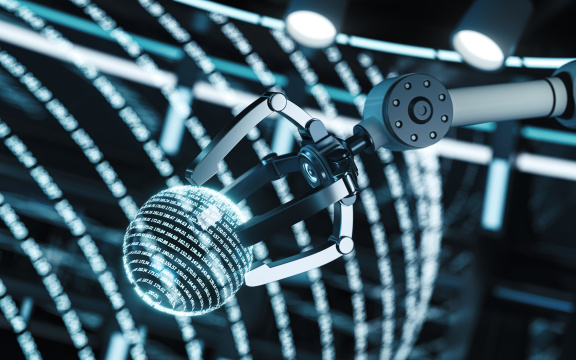 机械臂与智能制造概念 3D渲染