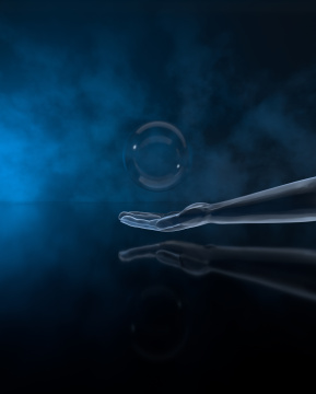 烟雾背景下的手臂模型 3D渲染