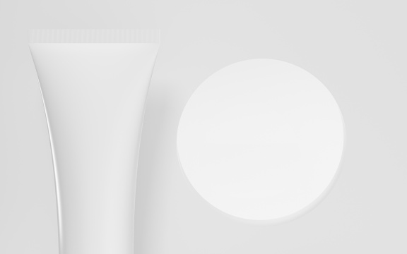 空白的护肤品包装 3D渲染
