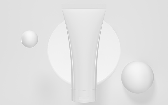 空白的护肤品包装 3D渲染
