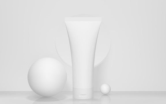 空白的护肤品包装 3D渲染