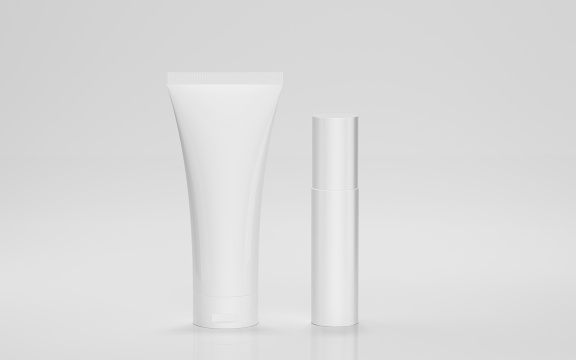 空白的护肤品包装 3D渲染