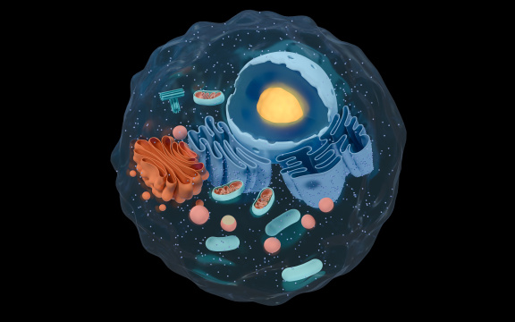 细胞结构图解 3D渲染