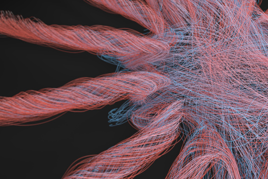 缠绕的线条抽象背景 3D渲染