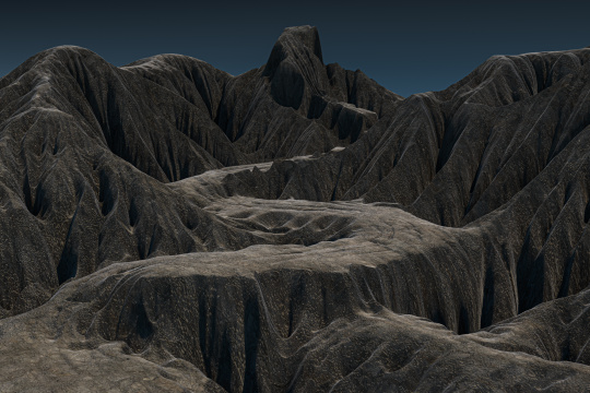 蜿蜒崎岖的山路 3D渲染