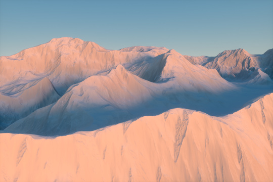 连绵的群山地形 三维渲染