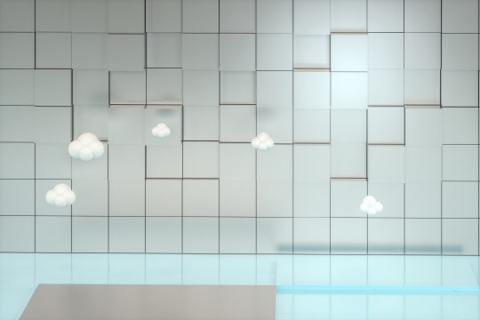 三维室内摆件装饰设计与方块背景墙 三维渲染