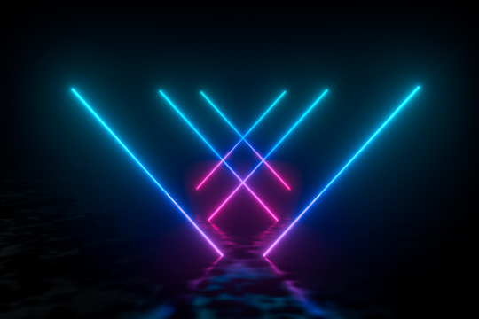 多彩魔幻发光线条背景，三维渲染