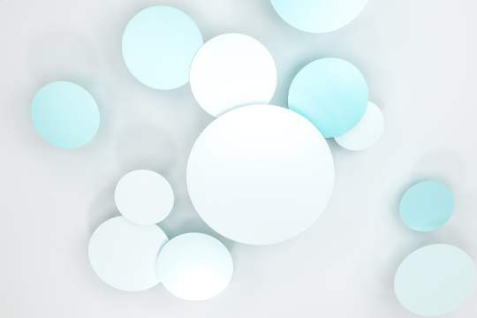 三维渲染，空白圆形纸片背景