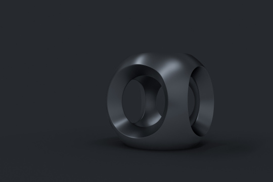 三维渲染，工业设计产品概念，黑色金属球