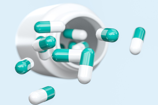 药瓶与药丸 医药概念 三维渲染