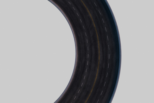 沥青道路路面与白色背景 三维渲染