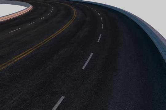 沥青道路路面与白色背景 三维渲染