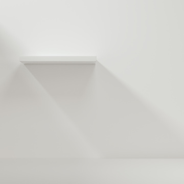 空房间内的简约架子 三维渲染