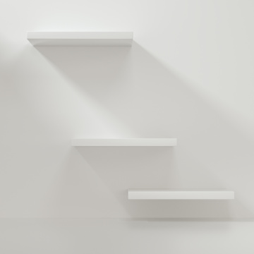 空房间内的简约架子 三维渲染