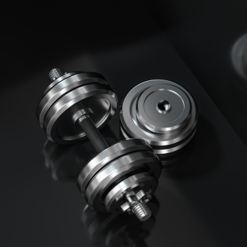 哑铃与深色背景 健身题材背景 三维渲染