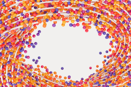 环绕漂浮的粒子小球 三维渲染