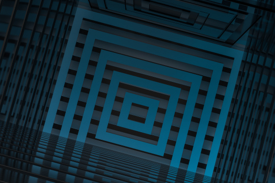 黑暗环境中的豪华房间 三维渲染