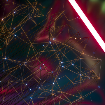 深色渐变布料与科技感线条，三维渲染