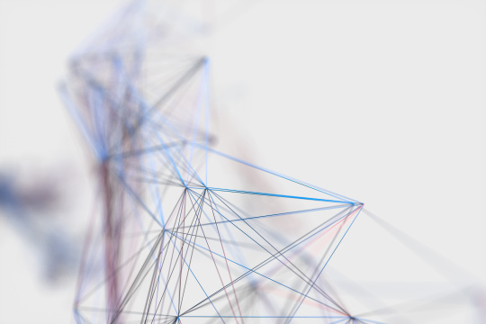 多彩数字线条与白色背景，三维渲染