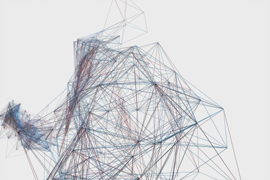 多彩数字线条与白色背景，三维渲染