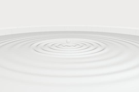 水面上溅起的液体水花特效，三维渲染