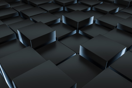 三维渲染，深色方块辉光特效