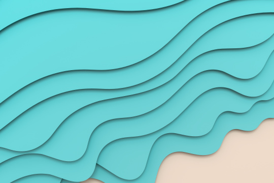 三维渲染，曲面卡纸浅色背景