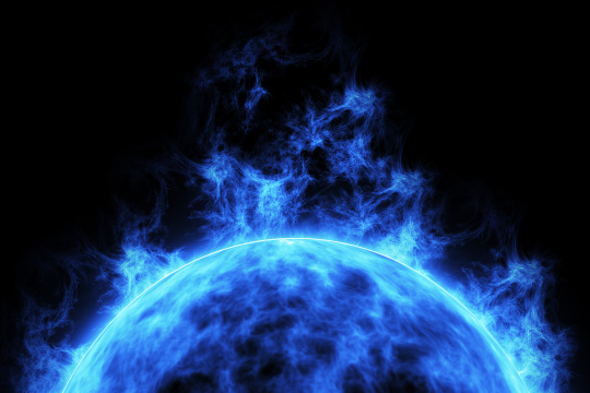 三维渲染，蓝色火焰