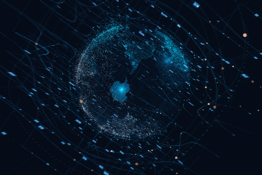 蓝色科技大数据流动背景