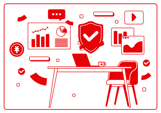 红色剪纸风格安全理财宣传插画