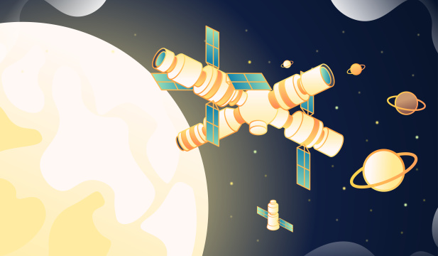 空间站矢量插画