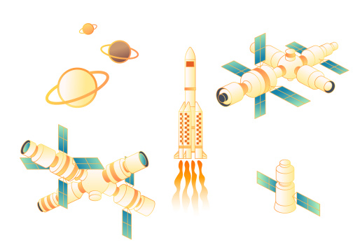 飞行器矢量插画素材