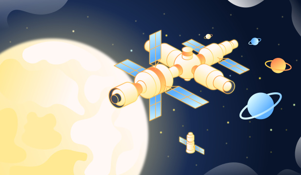 空间站矢量插画