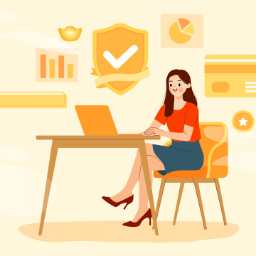 坐在办公桌前的女人