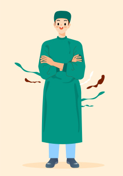 穿着手术服的医生