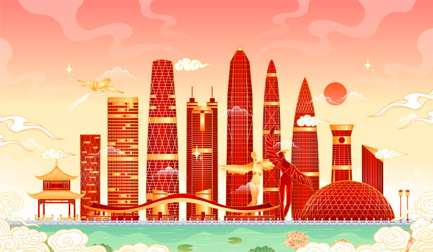 新年深圳城市地标建筑