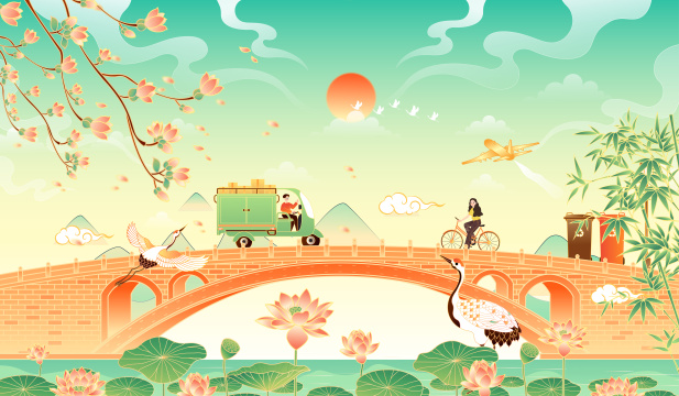 休闲放松的生活方式矢量插画