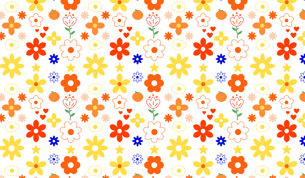 无缝碎花花纹图案矢量插画