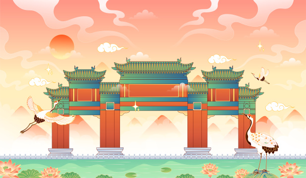 重庆城市建筑矢量插画