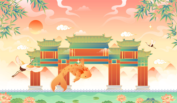 重庆城市建筑矢量插画