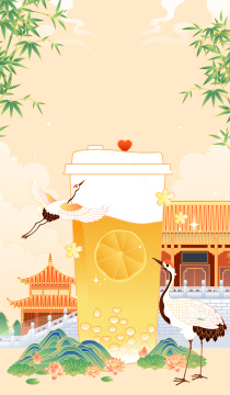 清新水果下午茶矢量插画