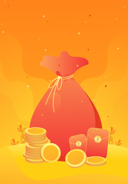 经济向好收益大涨卡通插画