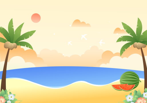 美丽的户外风景卡通插画