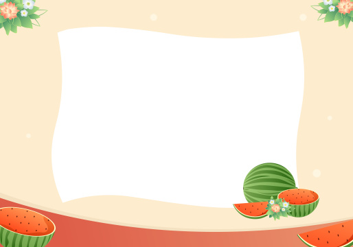 夏天清爽西瓜矢量插画