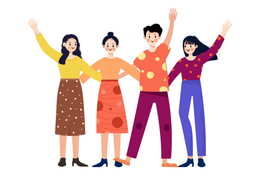 男女青年卡通矢量插画