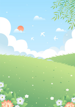 美丽的户外风景矢量插画