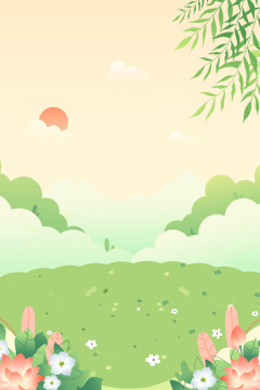 美丽的户外风景卡通插画