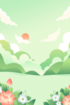 美丽的户外风景卡通插画